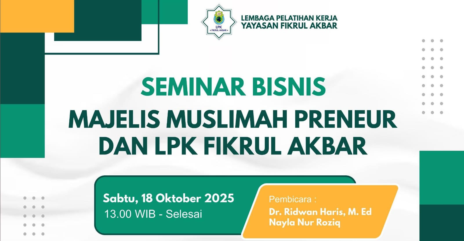 SEMINAR LPK FIKRUL AKBAR : STRATEGI ON LINE YANG TERBUKTI MENINGKATKAN PENJUALAN